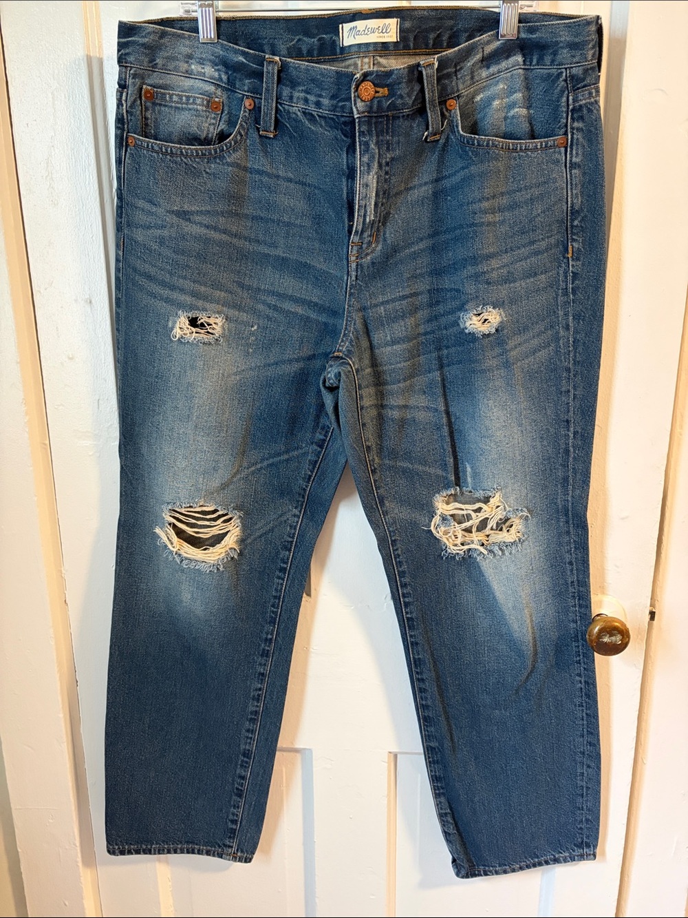 Madewell Boyjean size 32 Distressed Jeans - Blue Denim